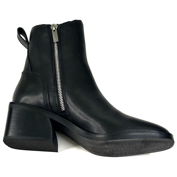 Steve Madden Ruthy Black Leather Ankle Boots Side Zip Womens Size 8.5M New $119 - Picture 6 of 13